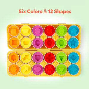 The Color Recognition Toy includes 12 colorful eggs for a fun learning experience.