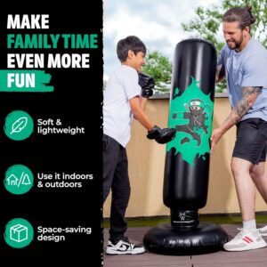 The Kids Inflatable Punching Bag is easy to set up and perfect for indoor or outdoor fun.