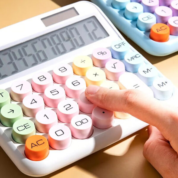 Enjoy smooth calculations with the Mechanical Pushbutton Calculator, featuring a stylish, durable design and 12-digit display.