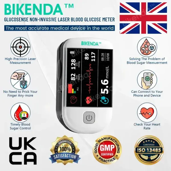 【OFFICIAL STORE】Bikenda™ Next-Generation Intelligent Multifunctional Non-Invasive Laser Blood Glucose Meter [99.9% Accuracy]