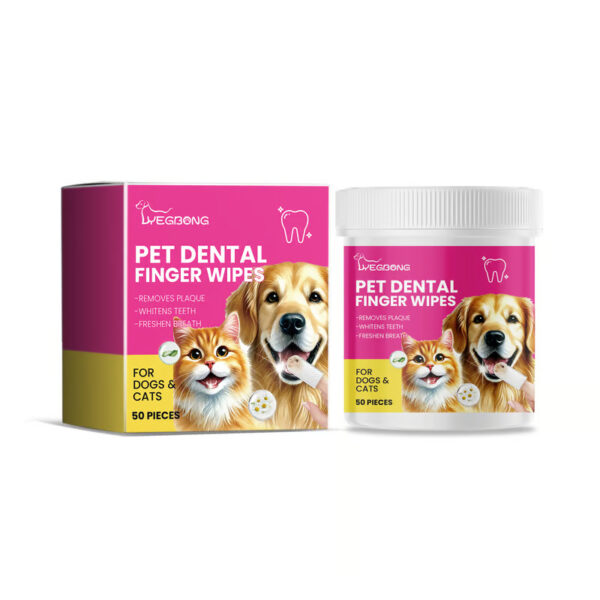 Organic Coconut Oil Pet Wipes clean your pet's teeth and gums, promoting fresh breath and healthy oral hygiene.