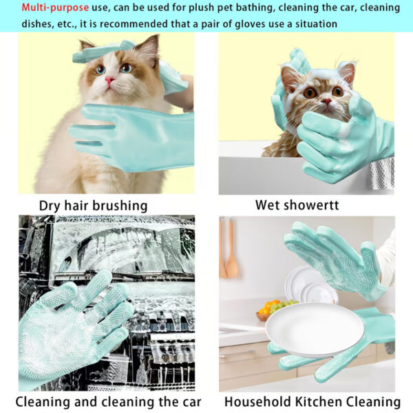 Silicone Dog Grooming Gloves for shedding and detangling fur.