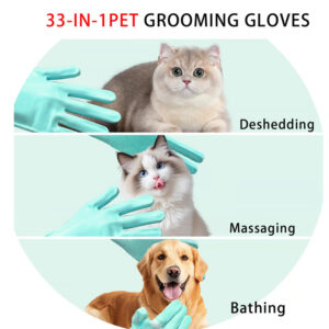 Silicone Dog Grooming Gloves ideal for both dog and cat grooming.