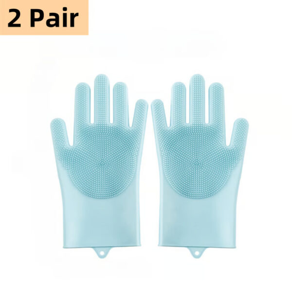 Silicone Dog Grooming Gloves with gentle bristles for massaging pets.