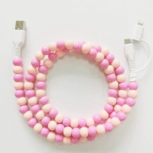 Durable Beaded USB Cable with vibrant beads for a unique, trendy look.