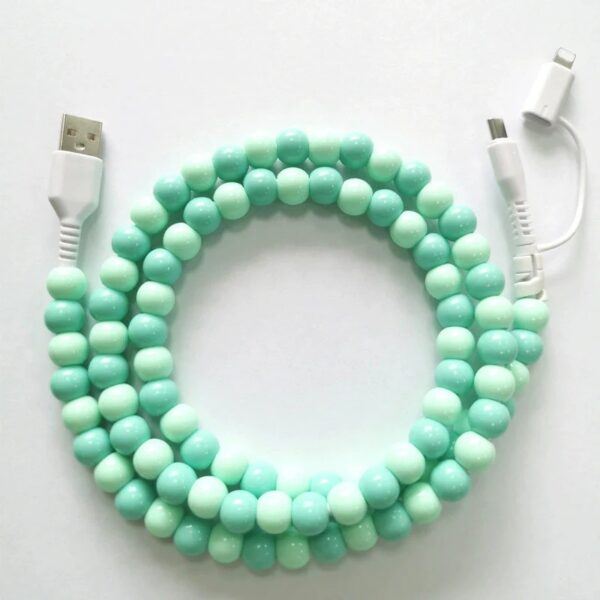 Durable Beaded USB Cable for fast charging and quick data transfer, designed to last.