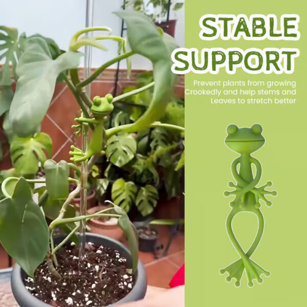 The Frog-Shaped Plant Holder keeps your plants upright with a cute frog design.