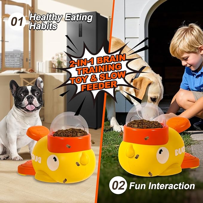 With the Interactive Slow Feeder for Dogs, your dog enjoys mental stimulation and healthier feeding in a fun and engaging way.