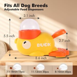 The Interactive Slow Feeder for Dogs features a duck-shaped design that dispenses treats for mental stimulation and entertainment.