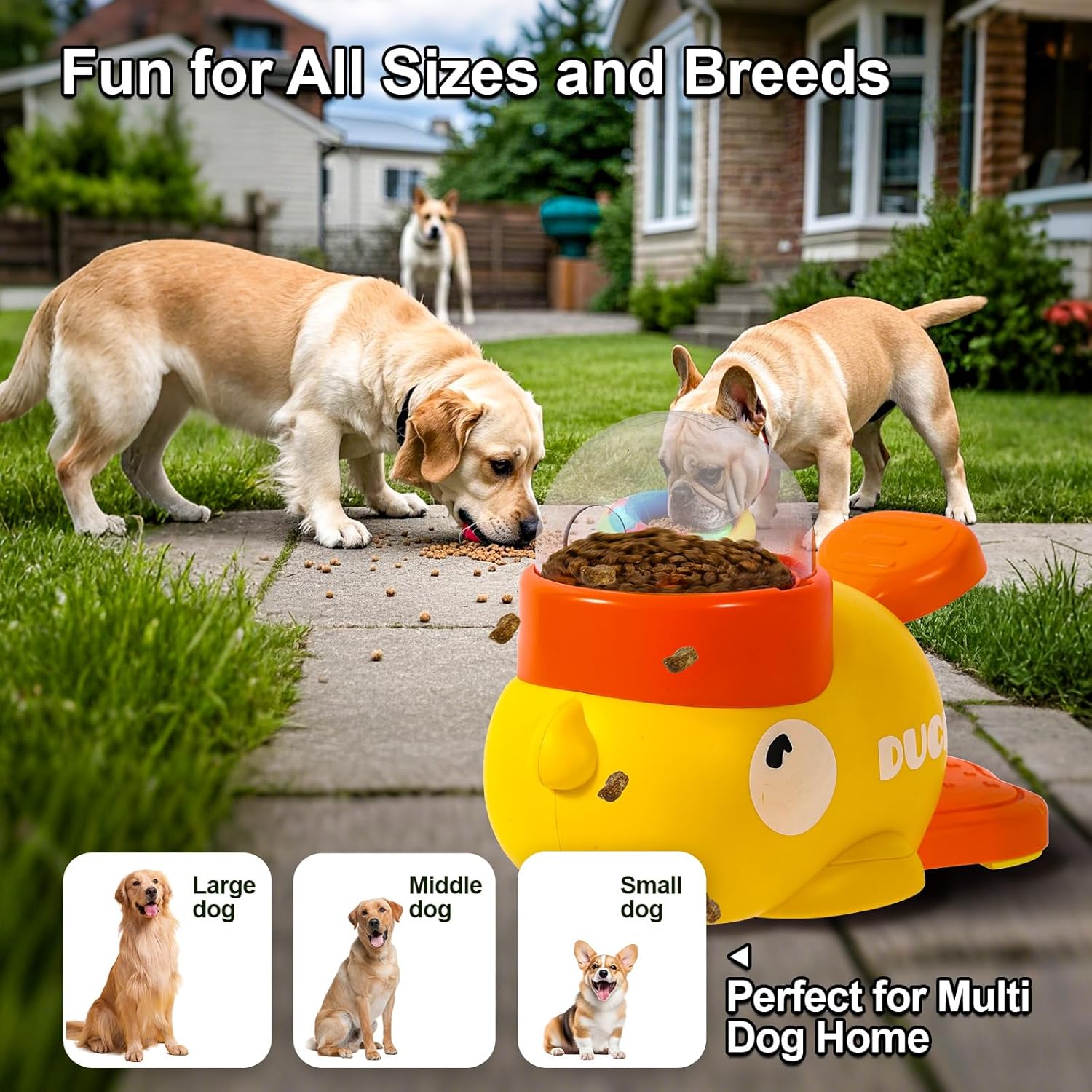 Interactive Slow Feeder for Dogs helps your dog eat slower and improves digestion while providing fun interaction during mealtime.