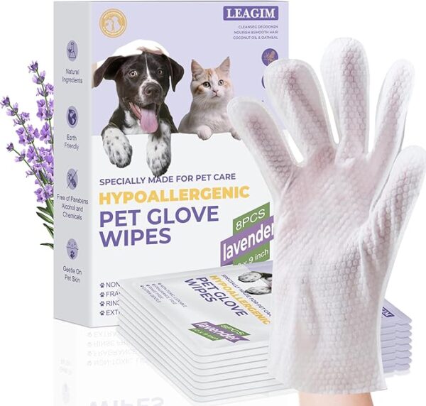 Safe and tear-resistant No-Rinse Grooming Gloves ensure reliable cleaning for pets of all sizes.