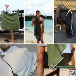 Outdoor Magnetic Bath Towel – Magnetic and quick-drying towel perfect for the beach, pool, or camping.