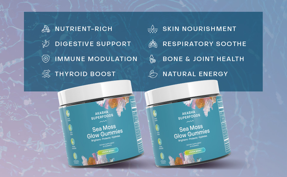 Sea Moss Glow Gummies offer a delicious way to support healthy skin, hair, and nails with sea moss, pearl powder, and Vitamin E.