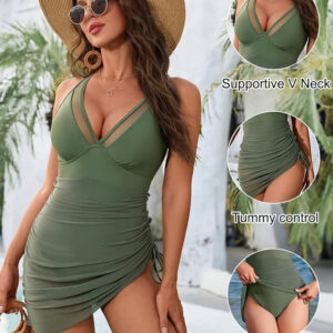 Tummy Control Mesh Swimsuit: A must-have for beach lovers, offering both elegance and slimming support.