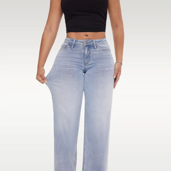 Vintage High Waist Jeans provide long-lasting comfort with their unique wash and high-quality denim.