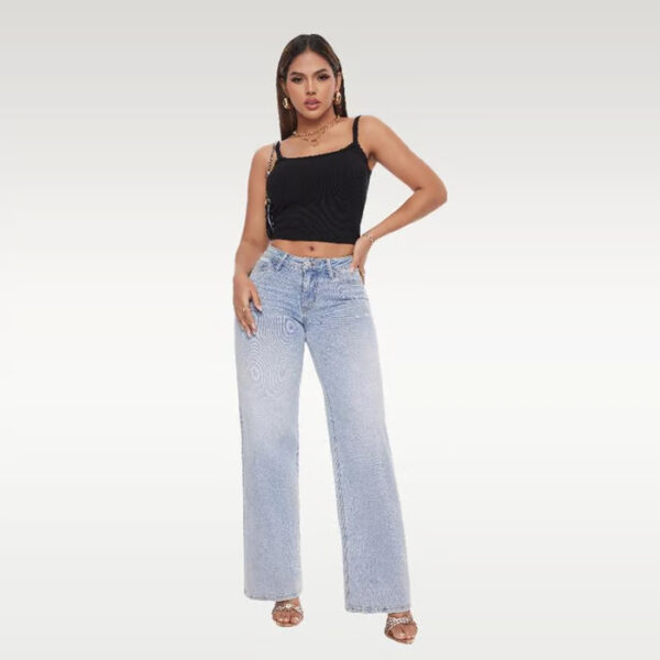 Vintage High Waist Jeans feature unique vintage washes that add individual character to each pair.